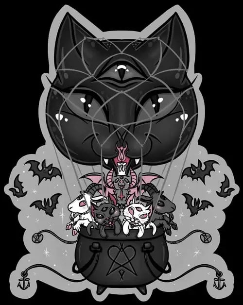 Black Market Art Company Cat Balloon Print - Black Market Art Company - Flyclothing LLC
