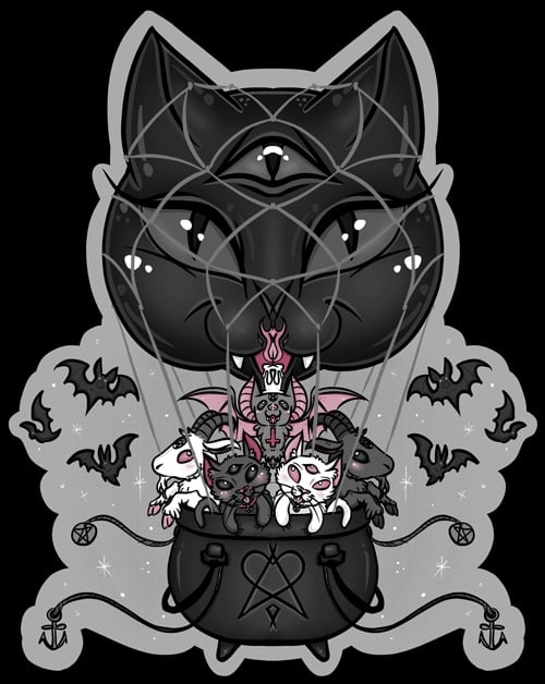 Black Market Art Company Cat Balloon Print