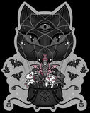Black Market Art Company Cat Balloon Print