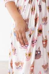 Cattitude 3/4 Sleeve Pocket Twirl Dress - Mila & Rose ® - Flyclothing LLC