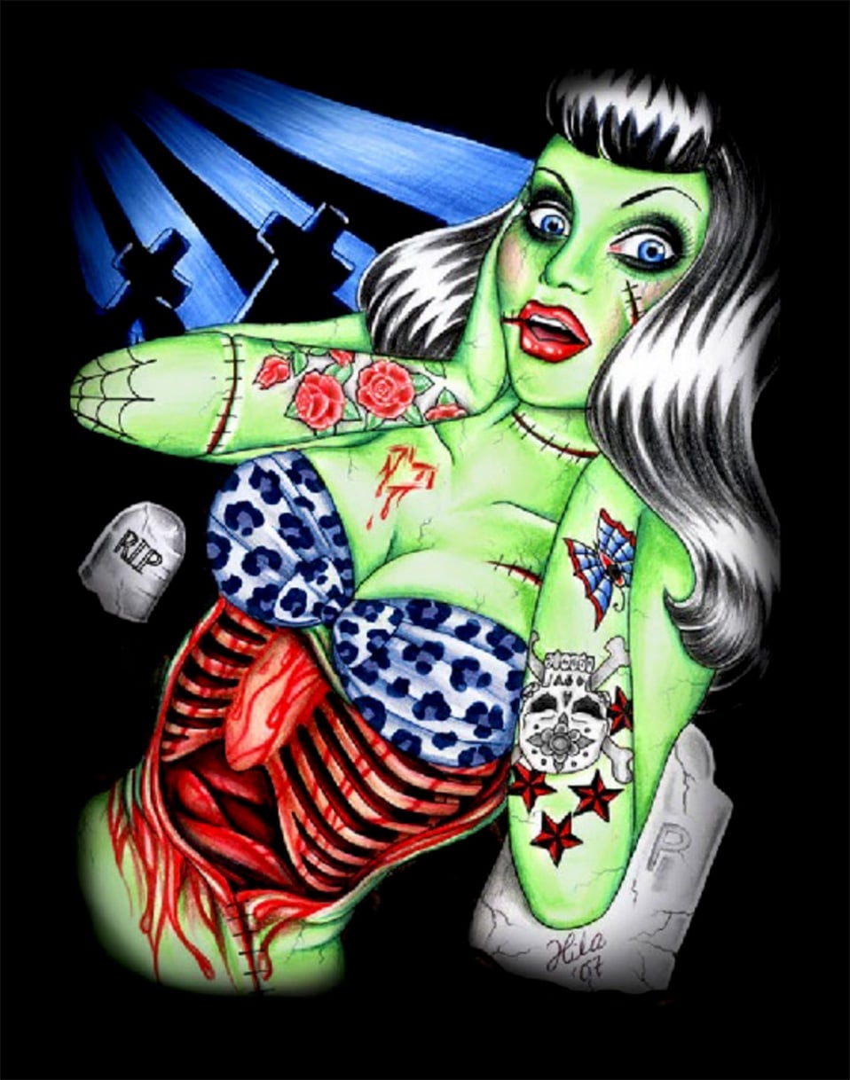 Black Market Art Company Cemetery Zombie Print