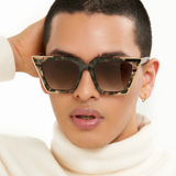 The CEO - Sustainable Tortoise Frame Brown Lens Cateye Sunglasses - TopFoxx - Flyclothing LLC