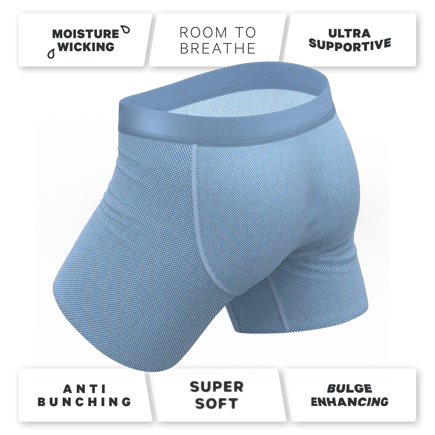 The Chambray All Day | Blue Chambray Ball Hammock® Pouch Underwear With Fly - Shinesty - Flyclothing LLC