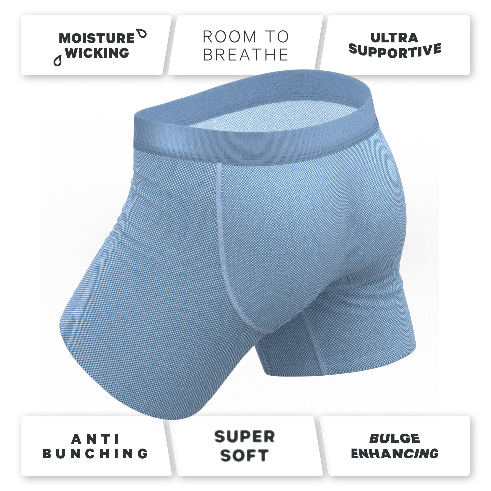 The Chambray All Day | Blue Chambray Ball Hammock® Pouch Underwear With Fly - Shinesty - Flyclothing LLC