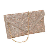 Bling Stone Studded Flap Envelop Evening Clutch Bag / Crossbody Bag - Madeline Love - Flyclothing LLC