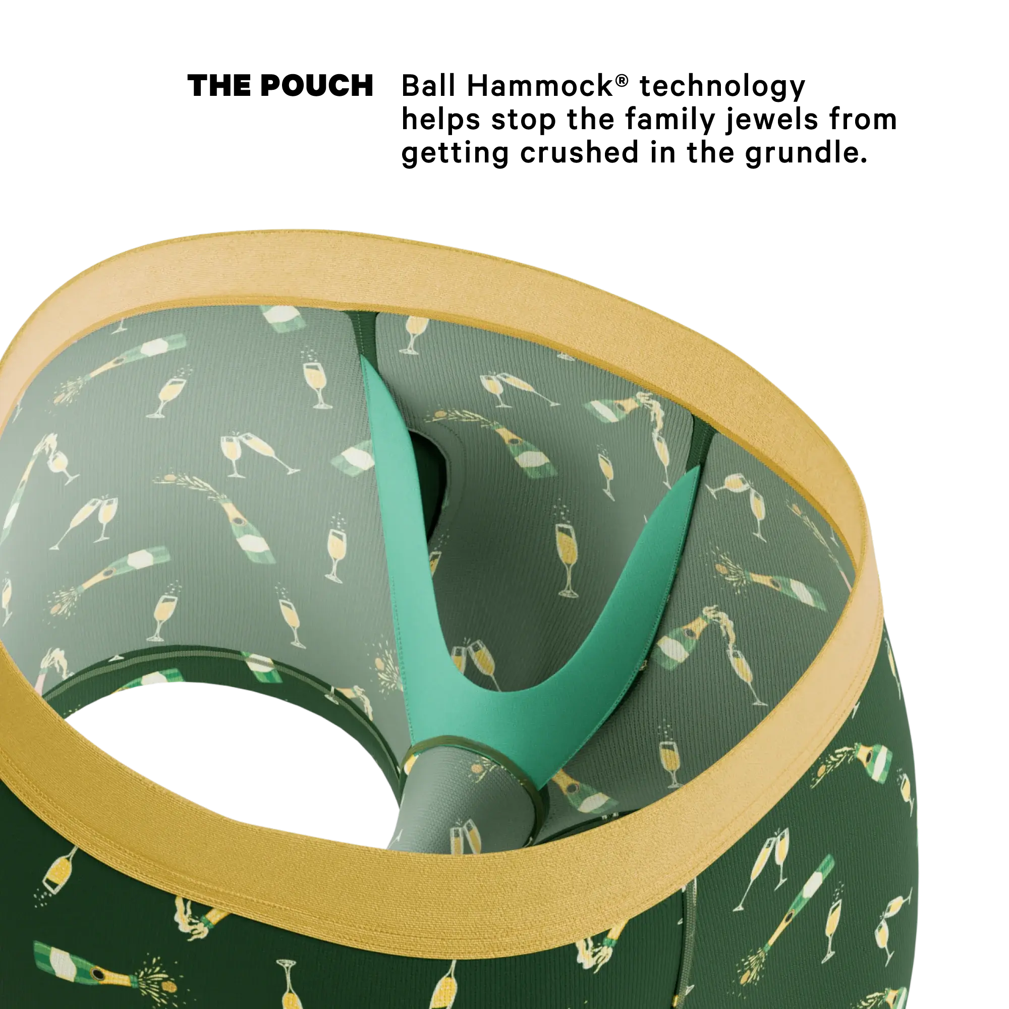 The Champagne Showers | New Years Ball Hammock® Pouch Trunks Underwear - Shinesty - Flyclothing LLC
