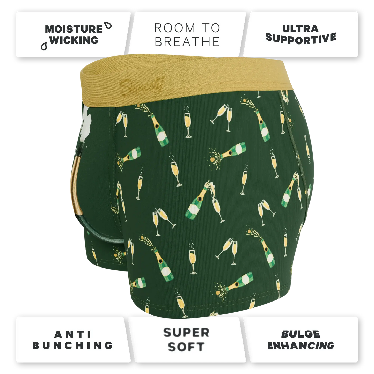 The Champagne Showers | New Years Ball Hammock® Pouch Trunks Underwear - Shinesty - Flyclothing LLC