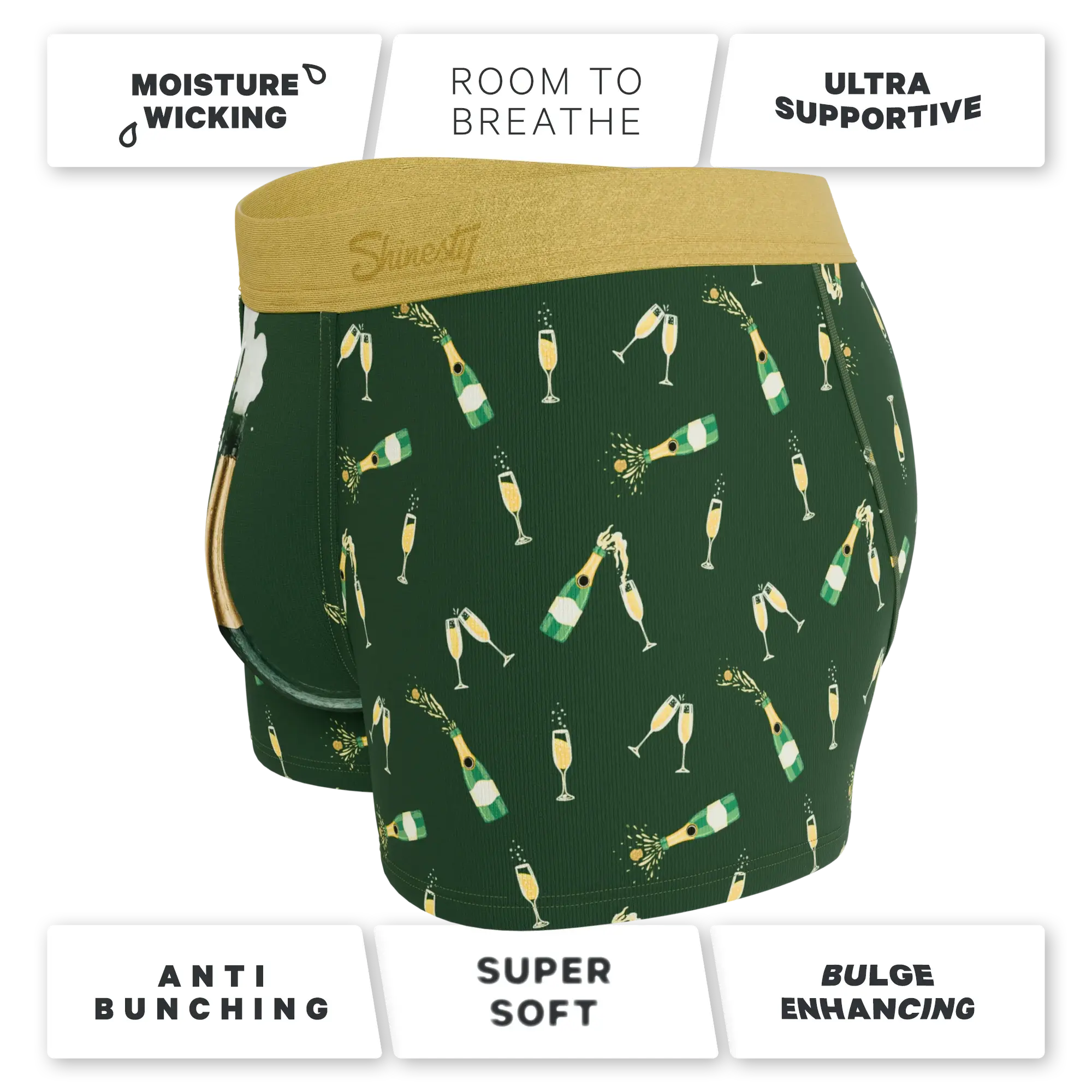 The Champagne Showers | New Years Ball Hammock® Pouch Trunks Underwear - Shinesty - Flyclothing LLC