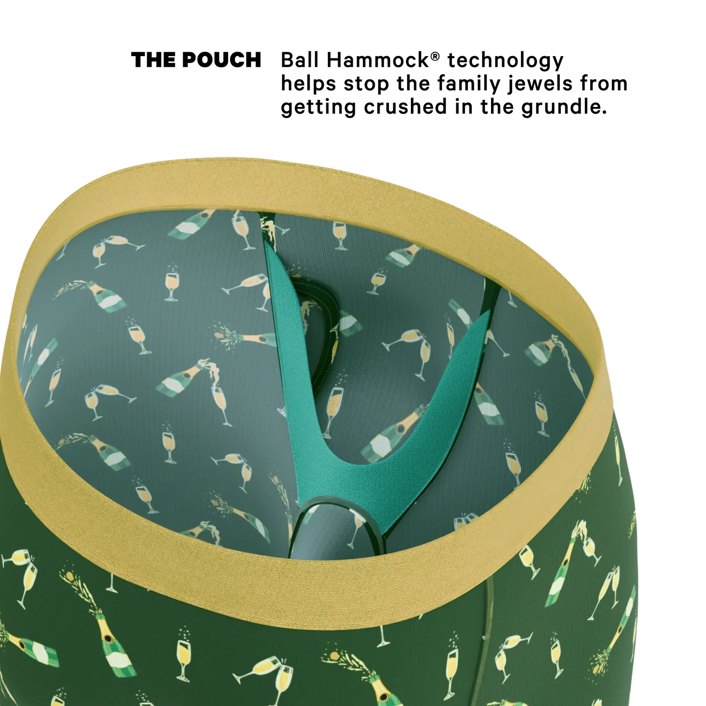 The Champagne Showers | New Years Long Leg Ball Hammock® Pouch Underwear With Fly - Shinesty - Flyclothing LLC