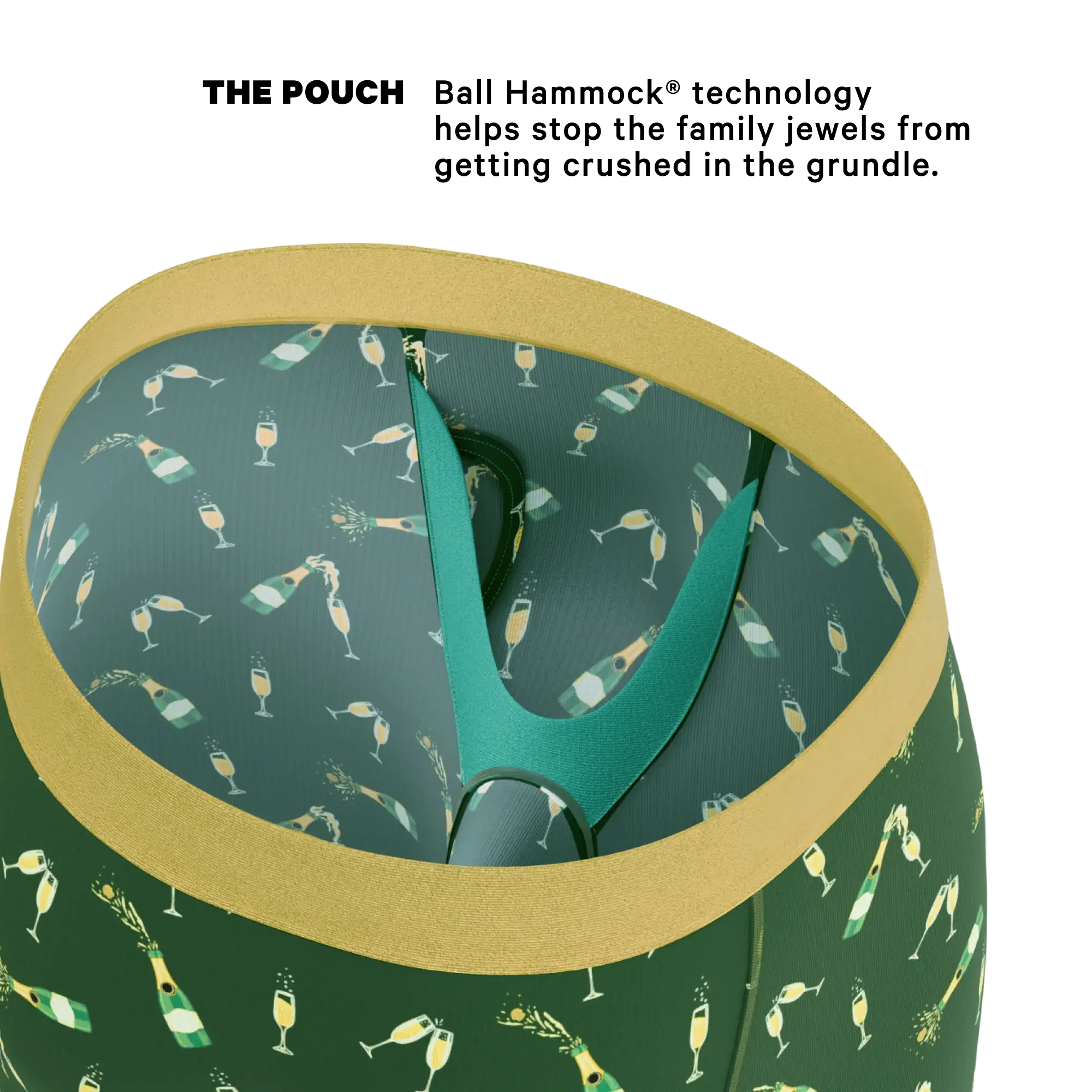 The Champagne Showers | New Years Long Leg Ball Hammock® Pouch Underwear With Fly - Shinesty - Flyclothing LLC