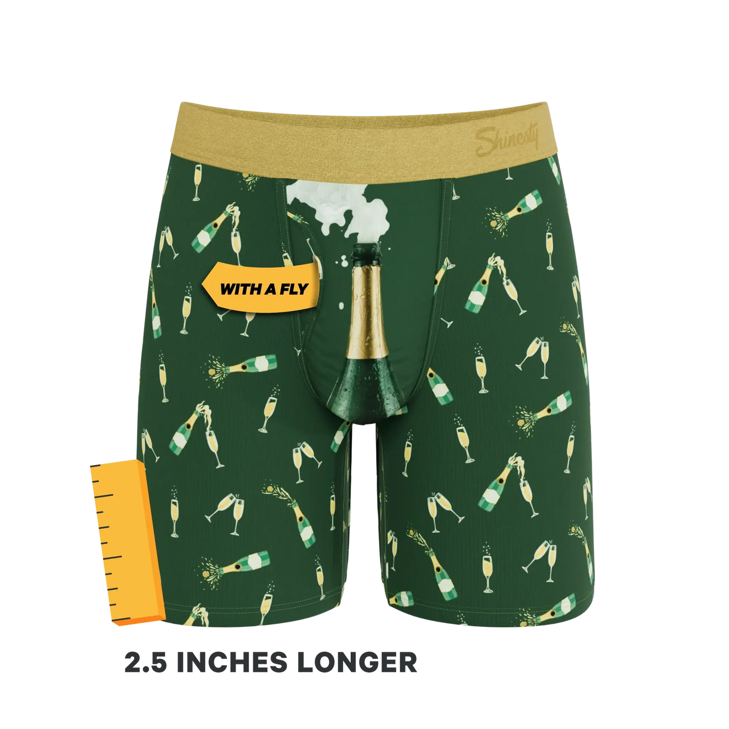 The Champagne Showers | New Years Long Leg Ball Hammock® Pouch Underwear With Fly - Shinesty - Flyclothing LLC