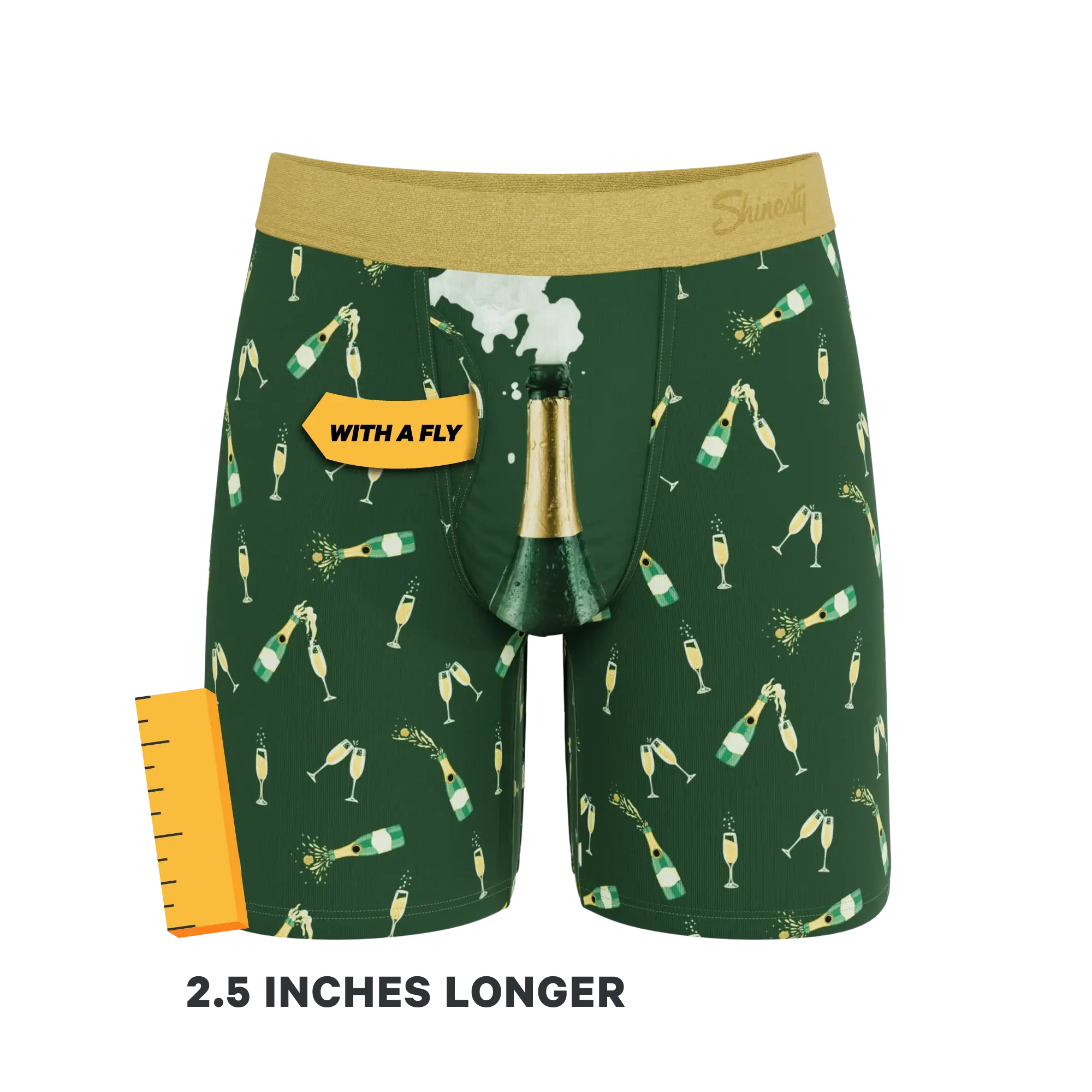 The Champagne Showers | New Years Long Leg Ball Hammock® Pouch Underwear With Fly - Shinesty - Flyclothing LLC