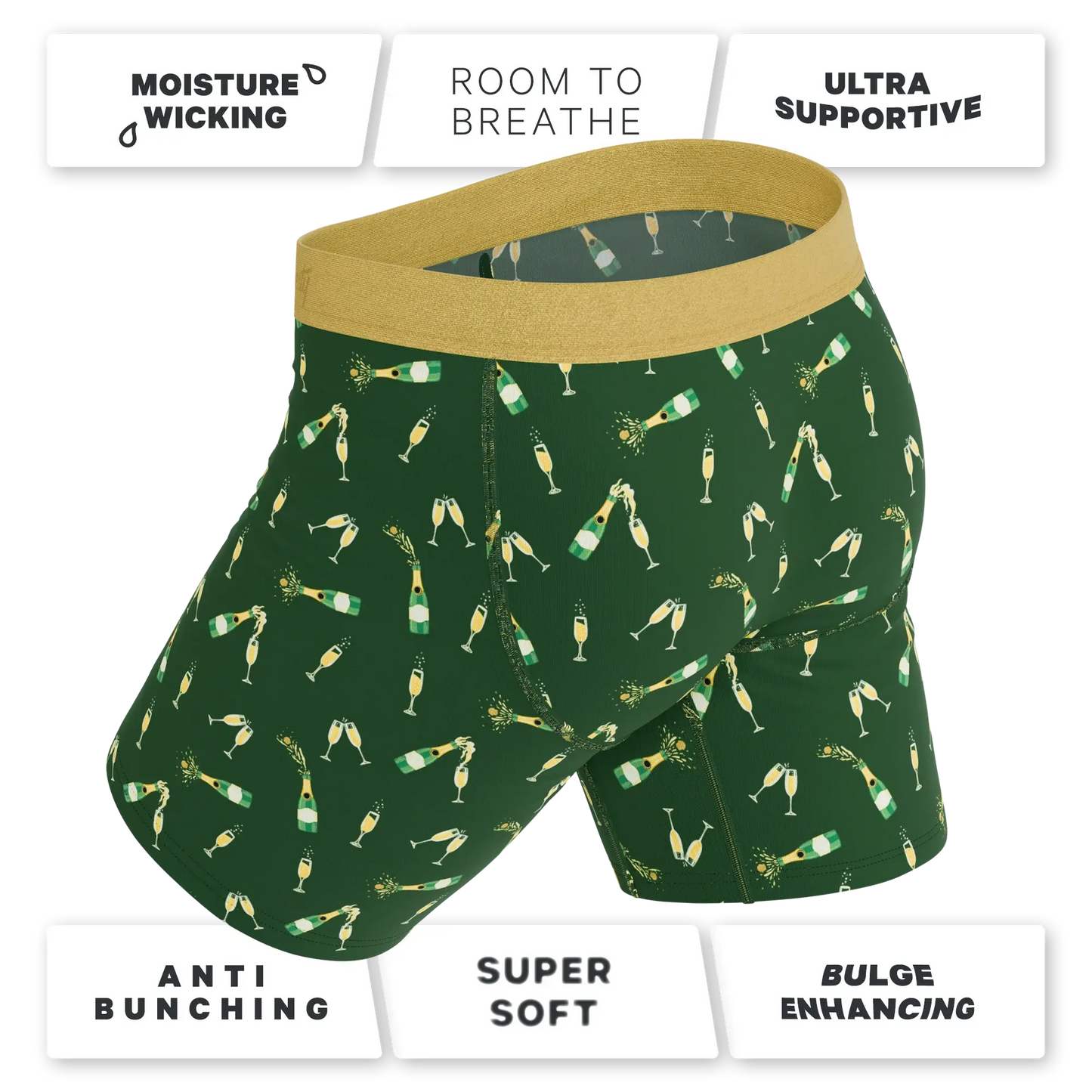 The Champagne Showers | New Years Long Leg Ball Hammock® Pouch Underwear With Fly - Shinesty - Flyclothing LLC