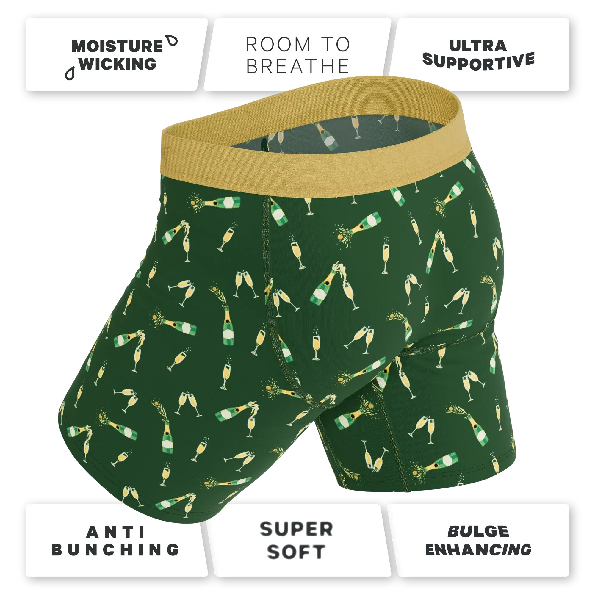 The Champagne Showers | New Years Long Leg Ball Hammock® Pouch Underwear With Fly - Shinesty - Flyclothing LLC