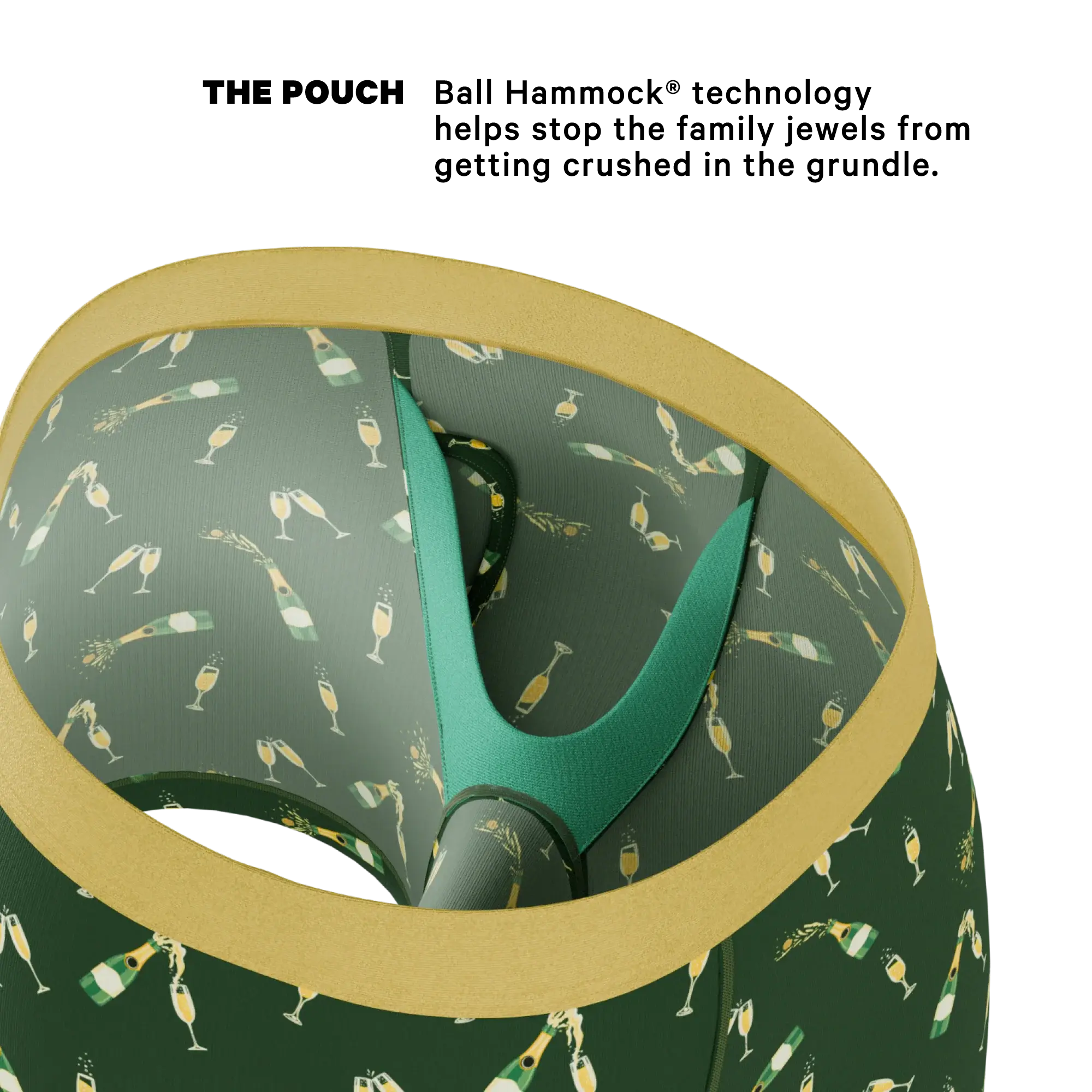 The Champagne Showers | New Years Ball Hammock® Pouch Underwear With Fly - Shinesty - Flyclothing LLC