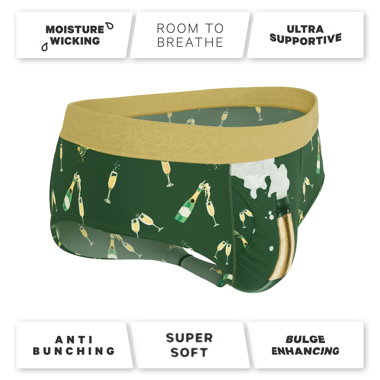 The Champagne Showers | New Years Ball Hammock® Pouch Underwear Briefs - Shinesty - Flyclothing LLC