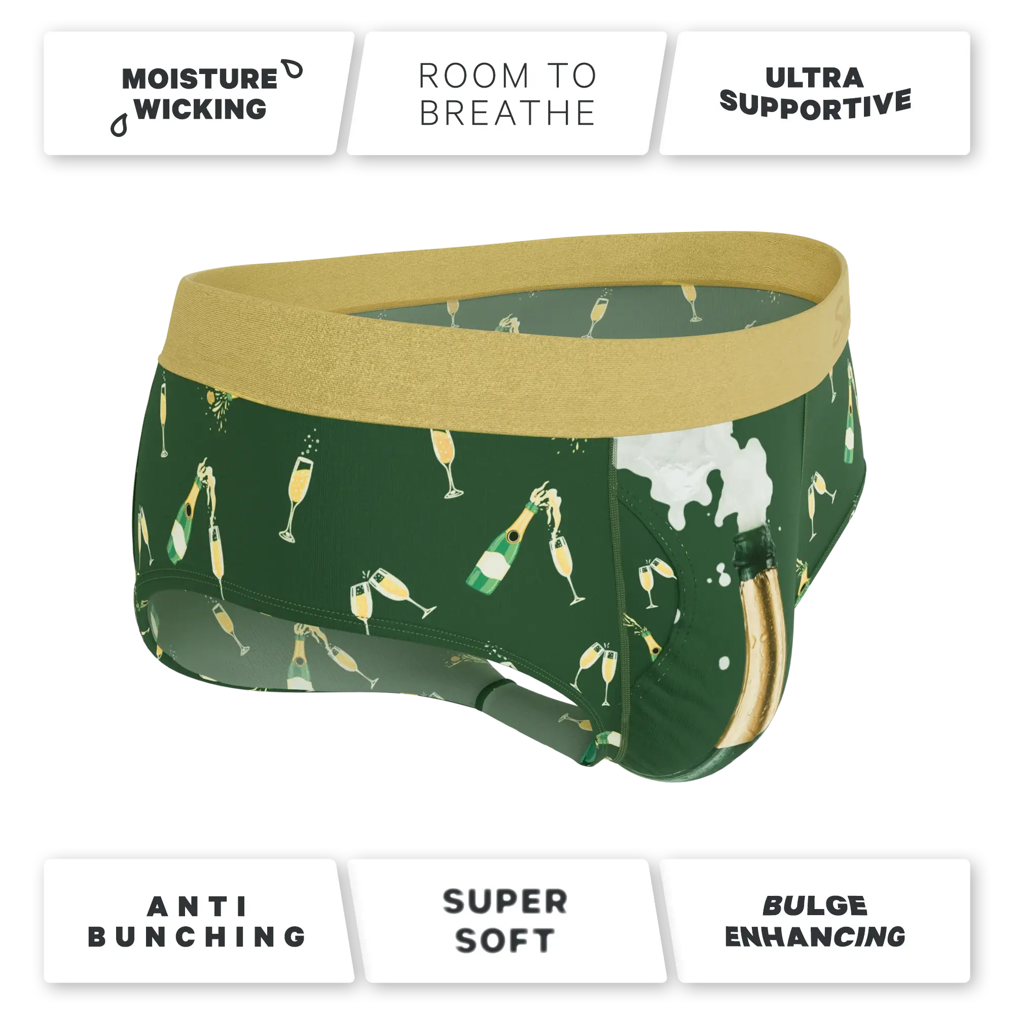 The Champagne Showers | New Years Ball Hammock® Pouch Underwear Briefs - Shinesty - Flyclothing LLC