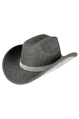 C.C Rhinestone Trim Vegan Cowboy Hat - Madeline Love - Flyclothing LLC