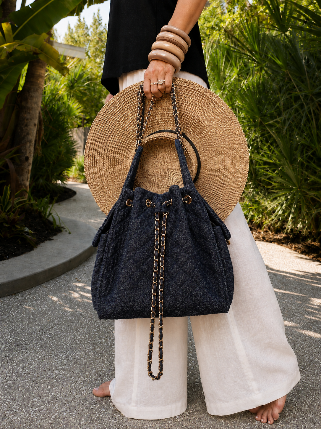 Bayshore Bucket Bag Medium - Dark Wash Denim - BEACH HAUS - Flyclothing LLC
