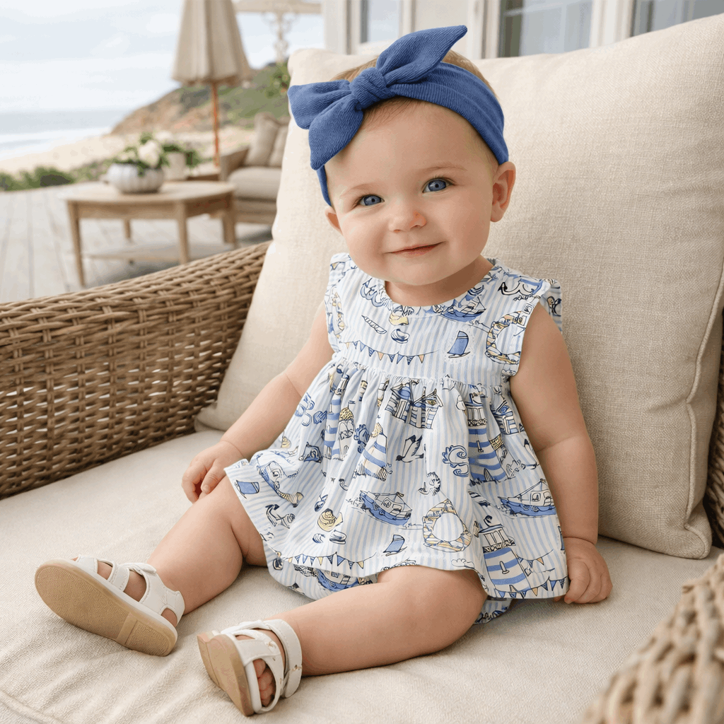 Seashore Skirted Bodysuit – Bamboo Baby Girl One-Piece - Tesa Babe - Flyclothing LLC
