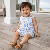 Seashore Shortall Romper – Bamboo Baby Neutral One Piece - Tesa Babe - Flyclothing LLC