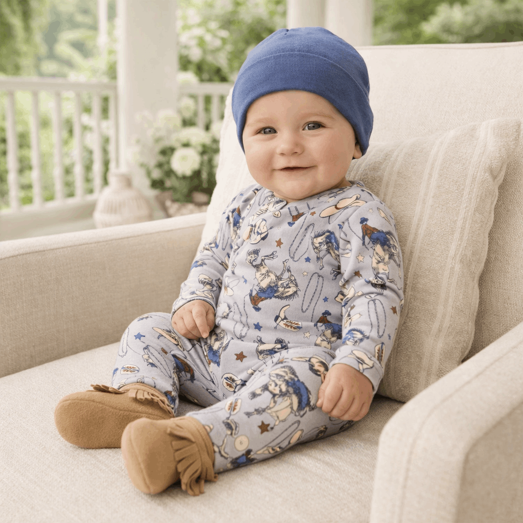 Western Cowboy Rodeo Zipper Baby Romper - Bamboo Convertible - Tesa Babe - Flyclothing LLC