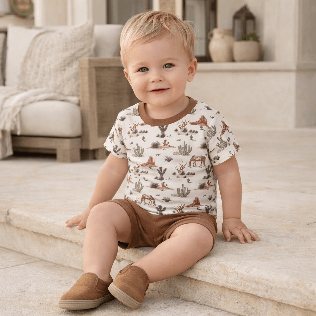 Boy's Southwest Tee & Shorts Set – Cactus Trails Bamboo - Tesa Babe - Flyclothing LLC