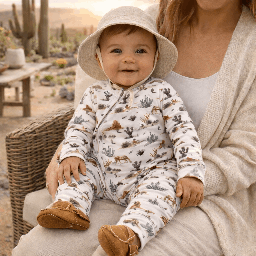 Baby Zipper Romper – Soft Bamboo Cactus Trails Pajamas - Tesa Babe - Flyclothing LLC
