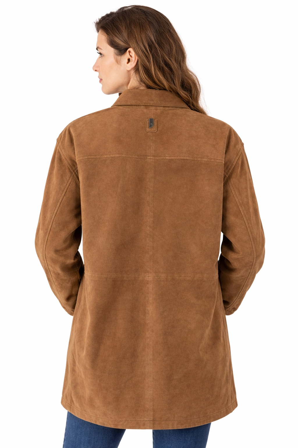 Lyn OS Leather Jacket Dark Camel