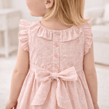 Eyelet Girl's Cotton Dress for Special Occasions - Pink - Tesa Babe - Flyclothing LLC