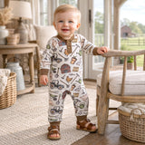 Farmer's Market Baby Henley Romper - Bamboo One Piece - Tesa Babe - Flyclothing LLC