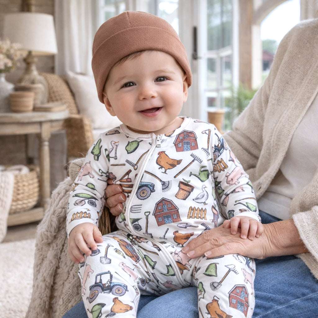 Farmer's Market Baby Zipper Romper – Soft Bamboo One-Piece - Tesa Babe - Flyclothing LLC