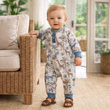 Jungle Safari Bamboo Henley Romper for Baby Boys - Tesa Babe - Flyclothing LLC