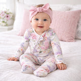 Dream Blossom Soft Bamboo Baby Girl Floral Zipper Romper - Tesa Babe - Flyclothing LLC