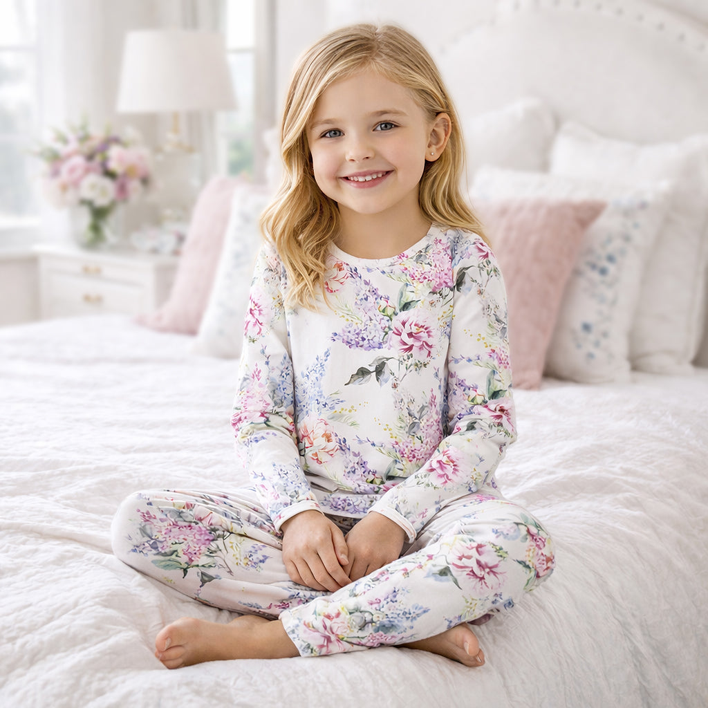 Dream Blossom Bamboo Kids Pajama Set with Floral Print - Tesa Babe - Flyclothing LLC