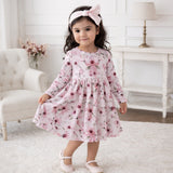 Watercolor Floral Girls Dress - Soft Bamboo Jersey - Tesa Babe - Flyclothing LLC