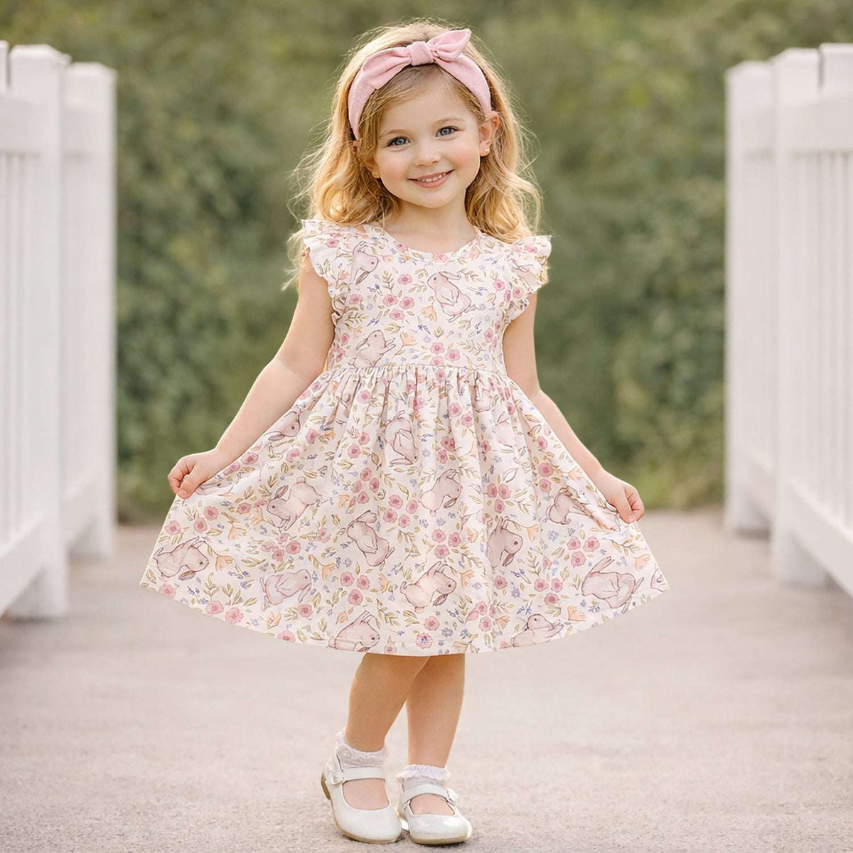 Bunny Blooms Bamboo Easter Dress for Baby & Toddler Girls - Tesa Babe - Flyclothing LLC