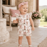 Pink Cowgirl Baby Bubble Romper – Cotton Western - Tesa Babe - Flyclothing LLC