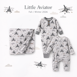 Airplane Henley Romper – Soft Bamboo Baby Outfit