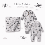 Airplane Zipper Romper - Bamboo Baby Footie Outfit - Tesa Babe - Flyclothing LLC