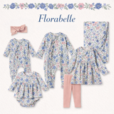 Vintage Floral Skirted Baby Girl Bamboo Bodysuit - Tesa Babe - Flyclothing LLC