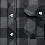 Sentry - Mens Black & Gray Armored Flannel - Unik Just for Bikers - Flyclothing LLC