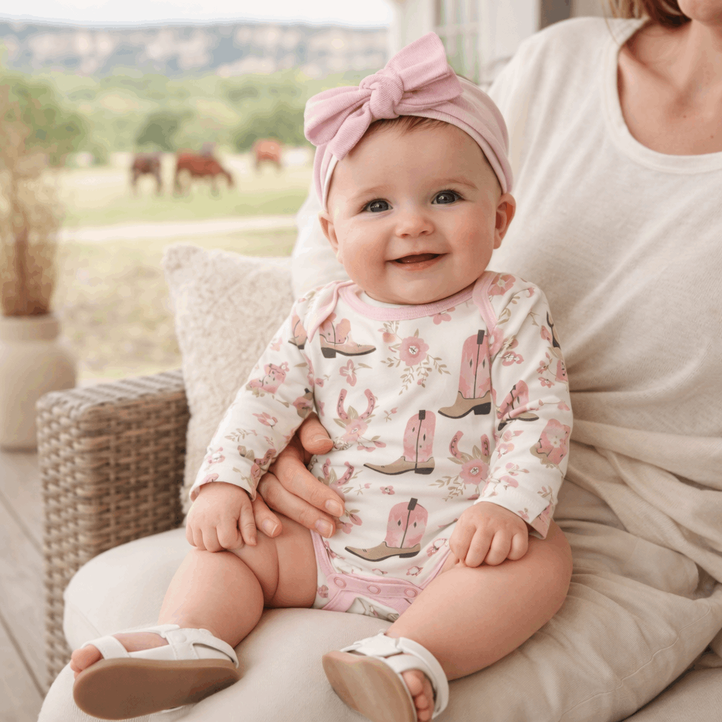 Cowgirl Boots Baby Bodysuit – Cotton Western Print - Tesa Babe - Flyclothing LLC