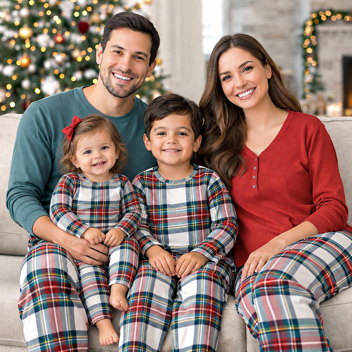 Christmas Plaid Family Matching Soft Bamboo Pajamas - Tesa Babe - Flyclothing LLC