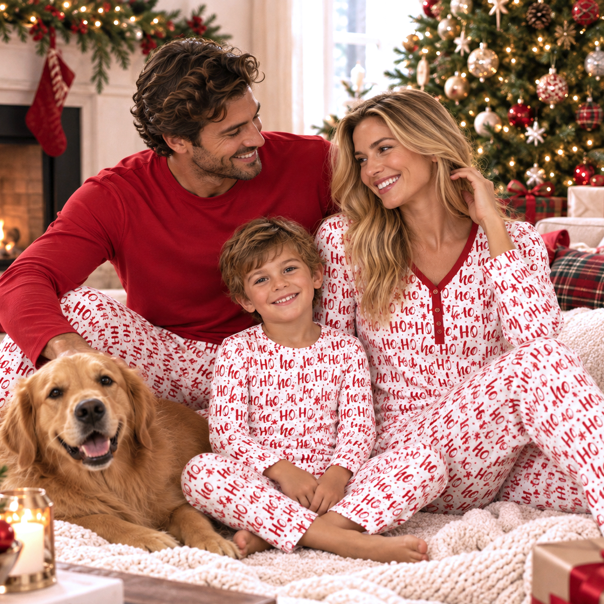 Christmas Ho-Ho-Ho Family Matching Ultra-Soft Bamboo Pajamas - Tesa Babe - Flyclothing LLC