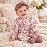 Floral Tapestry Zipper Romper - Bamboo Baby Girl Outfit - Tesa Babe - Flyclothing LLC