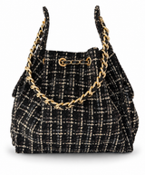 Bayshore Bucket Bag Medium - Black Tweed - BEACH HAUS - Flyclothing LLC