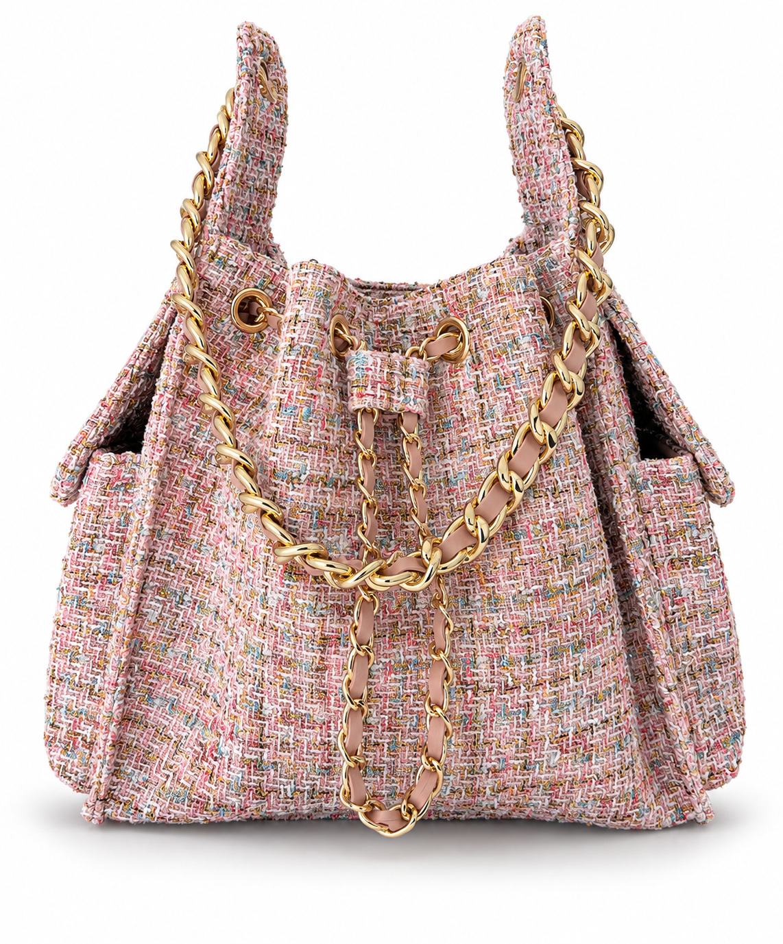 Bayshore Bucket Bag Medium - Pink Confetti Tweed - BEACH HAUS - Flyclothing LLC