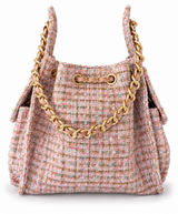 Bayshore Bucket Bag Medium - Pink Confetti Tweed - BEACH HAUS - Flyclothing LLC