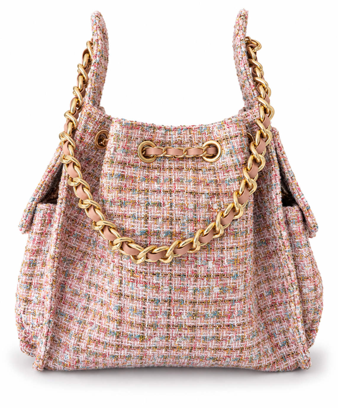 Bayshore Bucket Bag Medium - Pink Confetti Tweed - BEACH HAUS - Flyclothing LLC